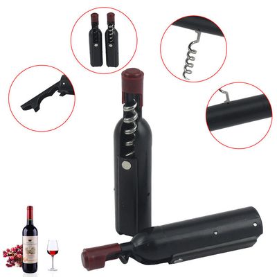 Bottle Opener Fridge Magnet 2-In-1 Wine Bottle Shaped Corkscrew
