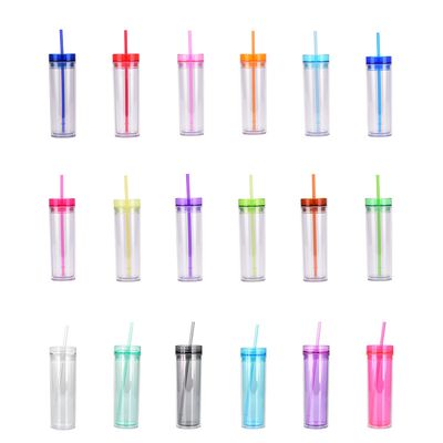 Ins Style Fashion Water Cup Skinny Double Straw Cup