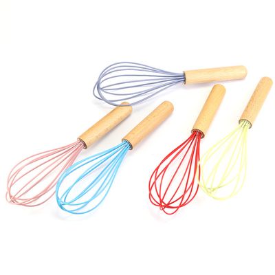 10 Inch Wooden Handle Silicone Egg Beater