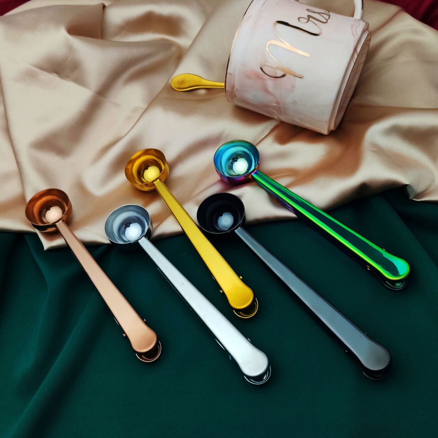 Two-in-one Stainless Steel Coffee Spoon Milk Powder Spoon