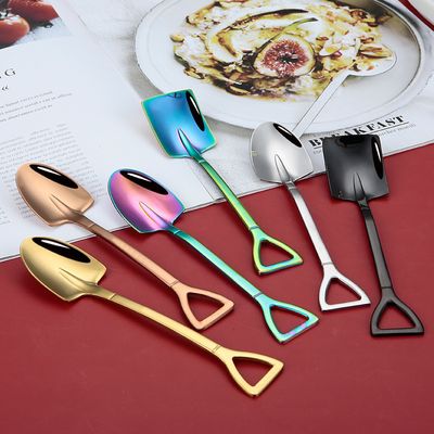 Cuillère à café et à thé en acier inoxydable, style rétro créatif