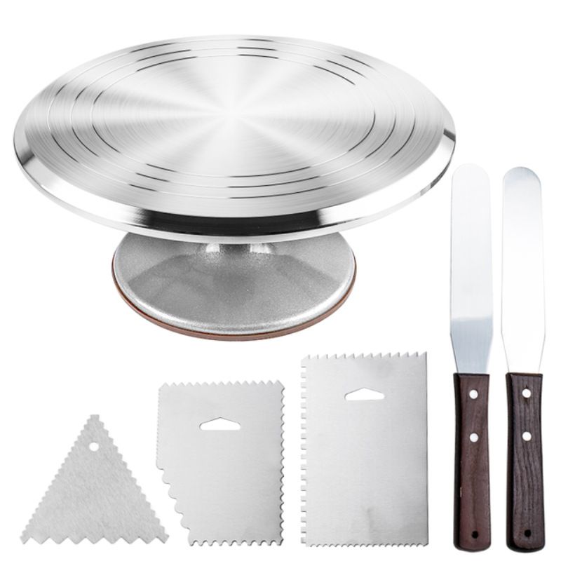 6Pcs/set Turntable Cake Decoration Accessories Set Rotating Cake Stand Tools