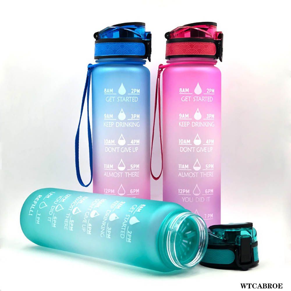 Transparent Flask Water Bottle Plastic Sports Water Bottle Cup
