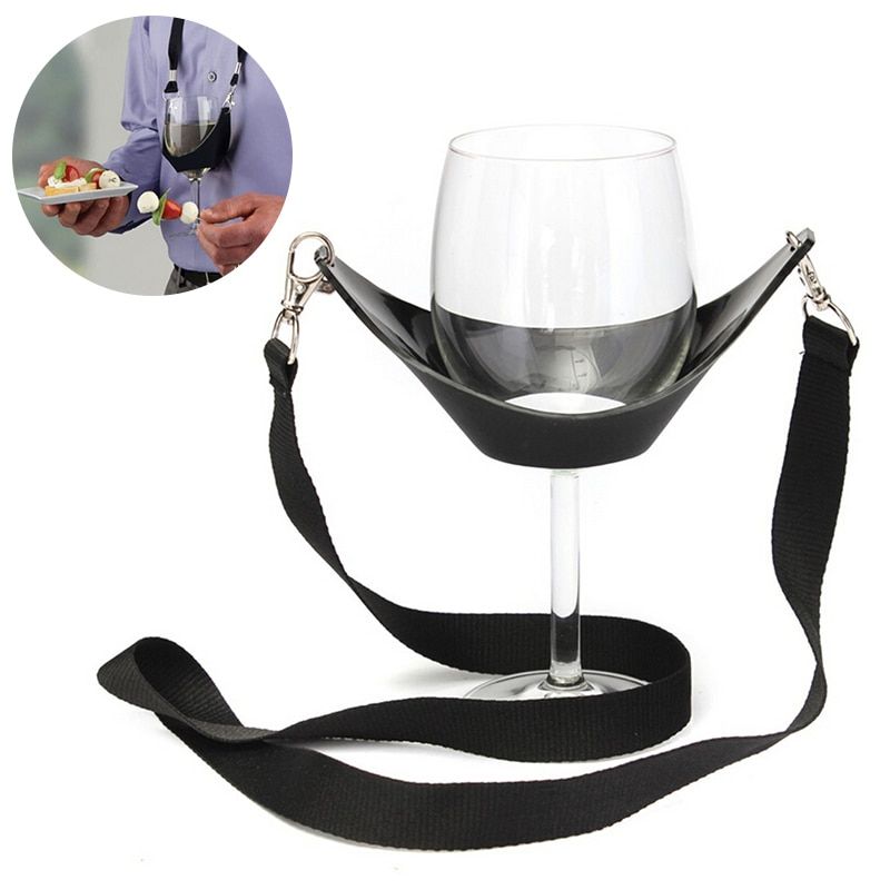 Portable Wine Yoke Lanyard Glass Holder Support Straps