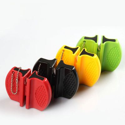Aiguiseur de couteaux de poche de camping créatif à deux niveaux de type papillon
