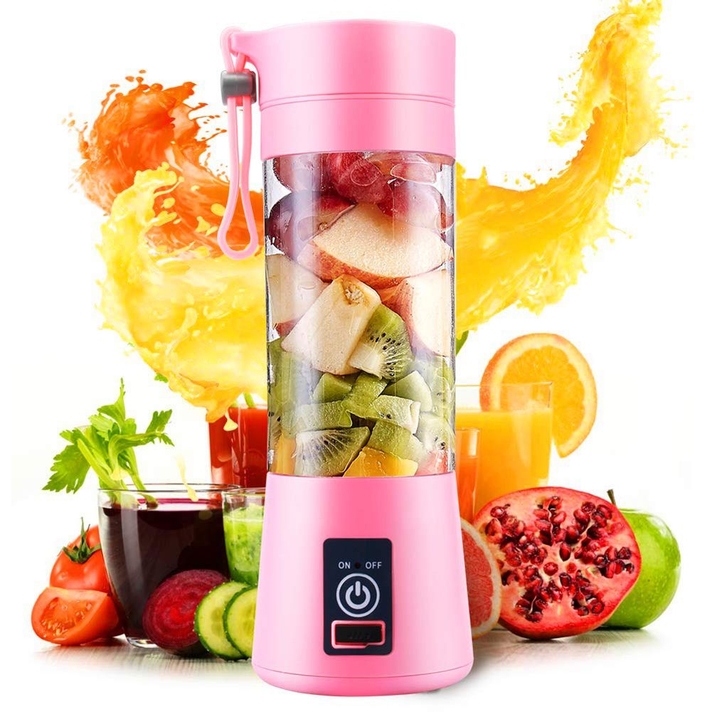 Portable USB Rechargeable 4-Blade Electric Juicer Machine Smoothie Blender