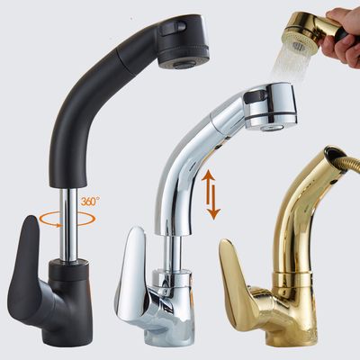 Pull Out Bathroom Hot and Cold Water Sink Faucet