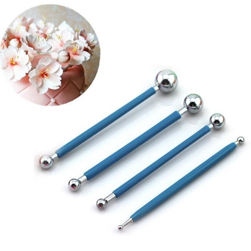 Stainless Steel Baking Pen Fondant Cake Metal Ball Modelling Set