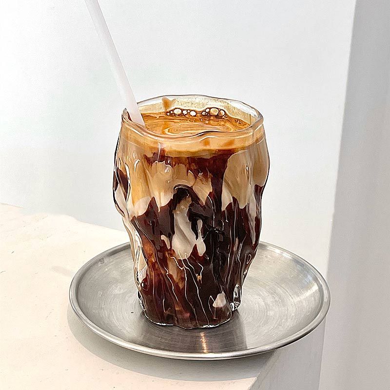 320ml Hammered Glass Cup Irregular Coffee Mug Wine Glass Whiskey Glass