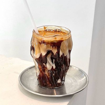 Tasse en verre martelé de 320 ml, tasse à café irrégulière, verre à vin, verre à whisky
