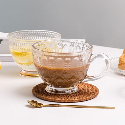 Tasse à café en verre transparent doré nordique Ins
