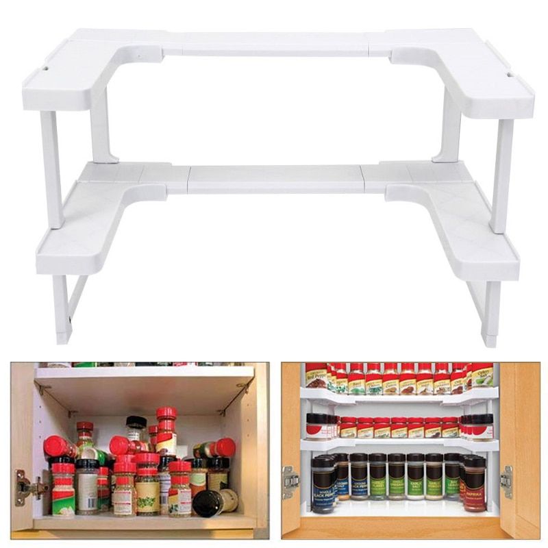 Adjustable Space Saving Rack 2 Layers Rack Countertop Organizer
