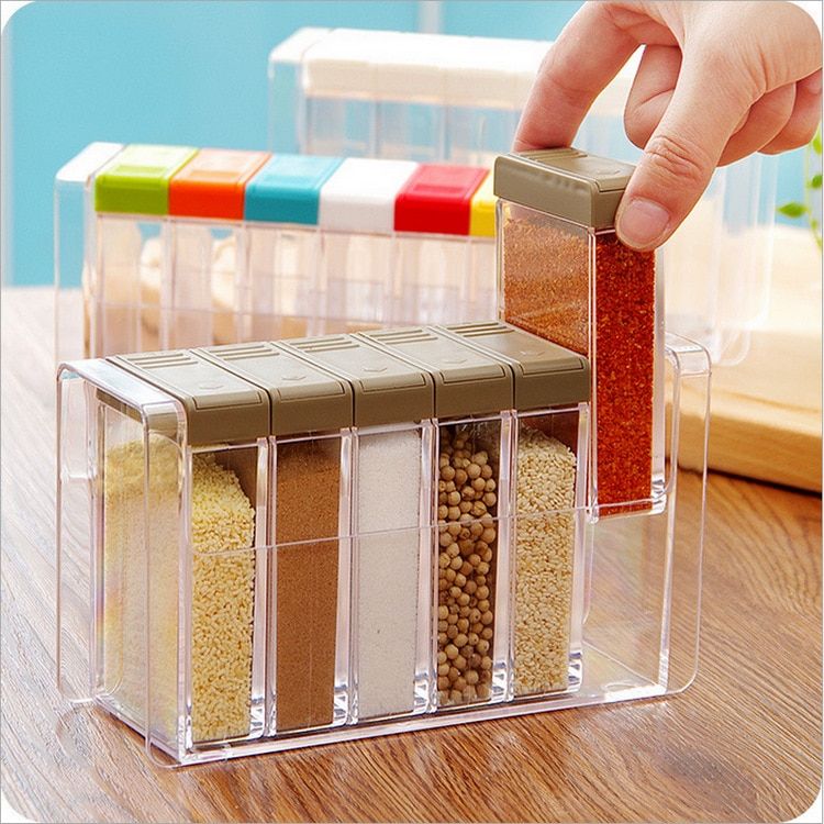 Transparent Spice Jar Set Salt And Pepper Seasoning Bottle Storage Container
