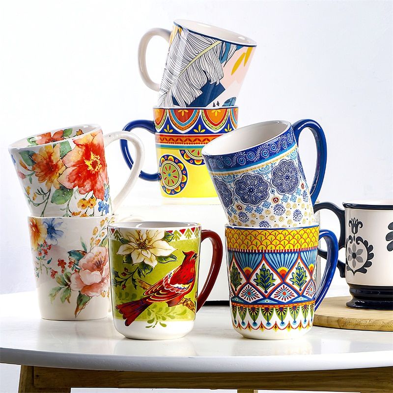 500ml Ceramic Cup Bohemian Mug Eco Friendly Coffee Cups