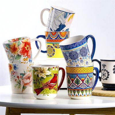 Tasse en céramique de 500 ml, style bohème, écologique