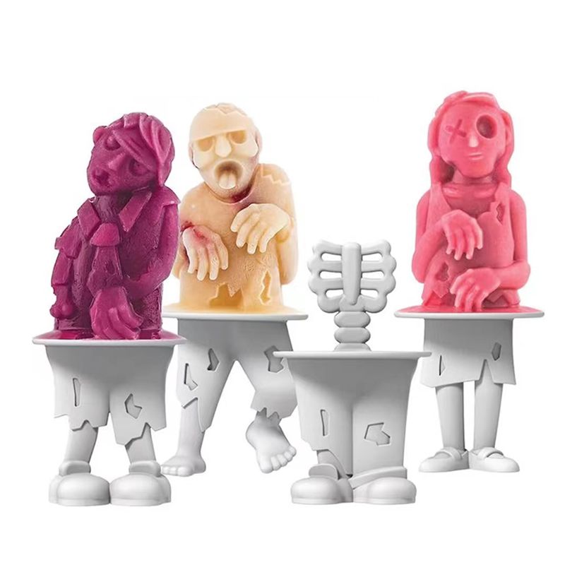 Household DIY Ice Cream Mold Various Shape Silicone Zombies Indian Lolly Mold