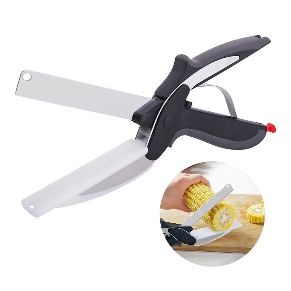2 In 1 Multifunctional Kitchen Scissors Stainless Steel Food Scissors