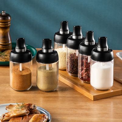 Self-Adhesive Glass Spice Jars