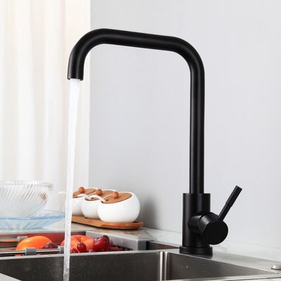 304 Stainless Steel Black Kitchen Hot And Cold Water Faucet