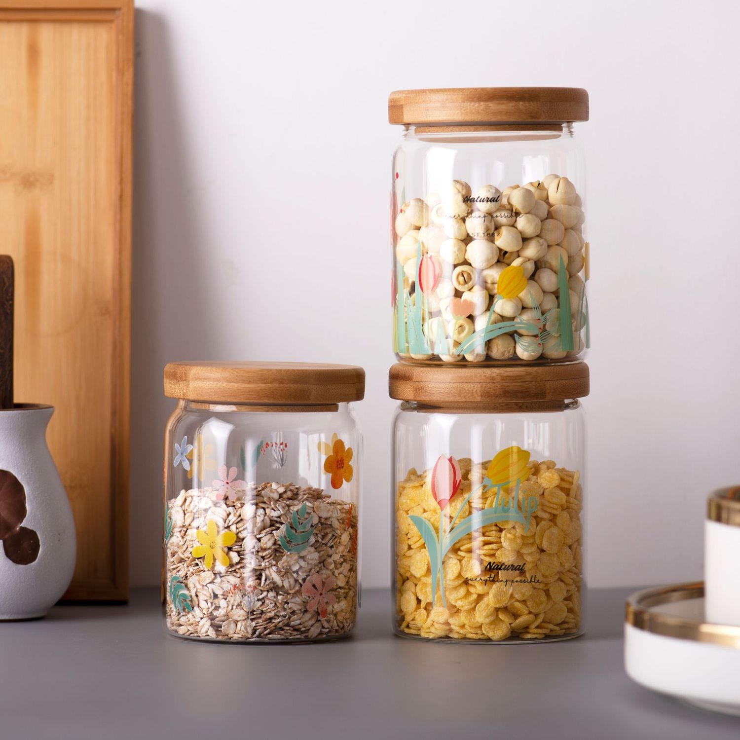 Glass storage jar