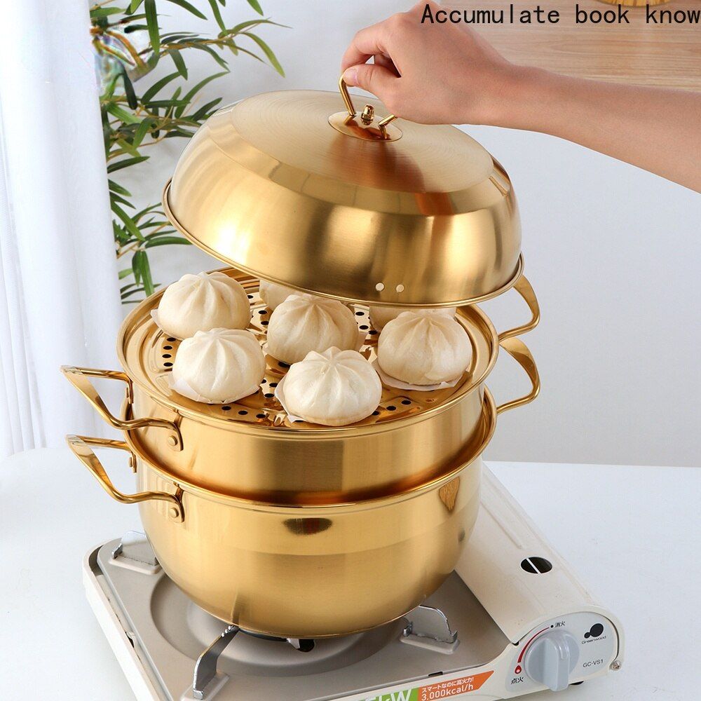 3 Layers Steamer Pot Stainless Steel Cookware Cooking Pots
