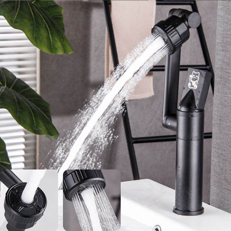 Bathroom Basin Lucky Cat Faucet Kitchen 1080° Sink Cold And Hot Water Faucets