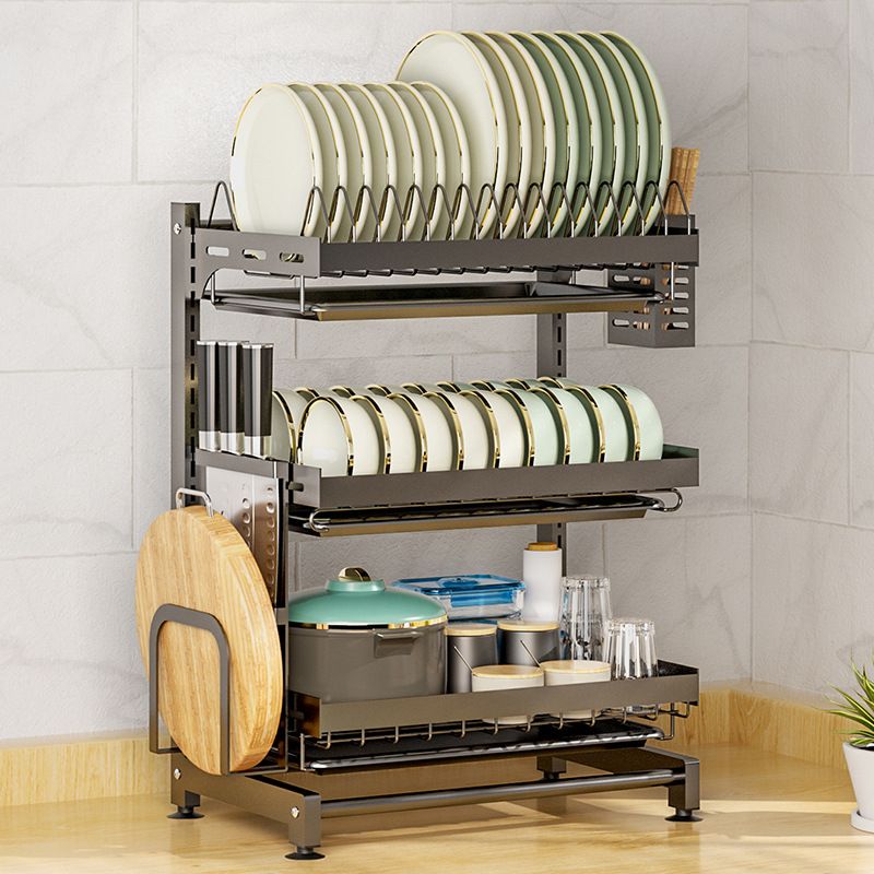 Adjustable Kitchen Dish Rack Multi-layer Rack Punch-Free Wall Drain Rack
