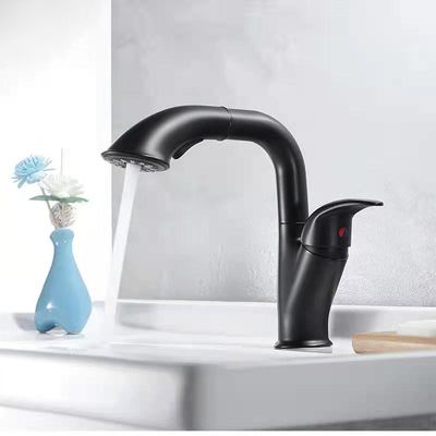 Robinet de lavabo de salle de bain extractible avec pulvérisateur
