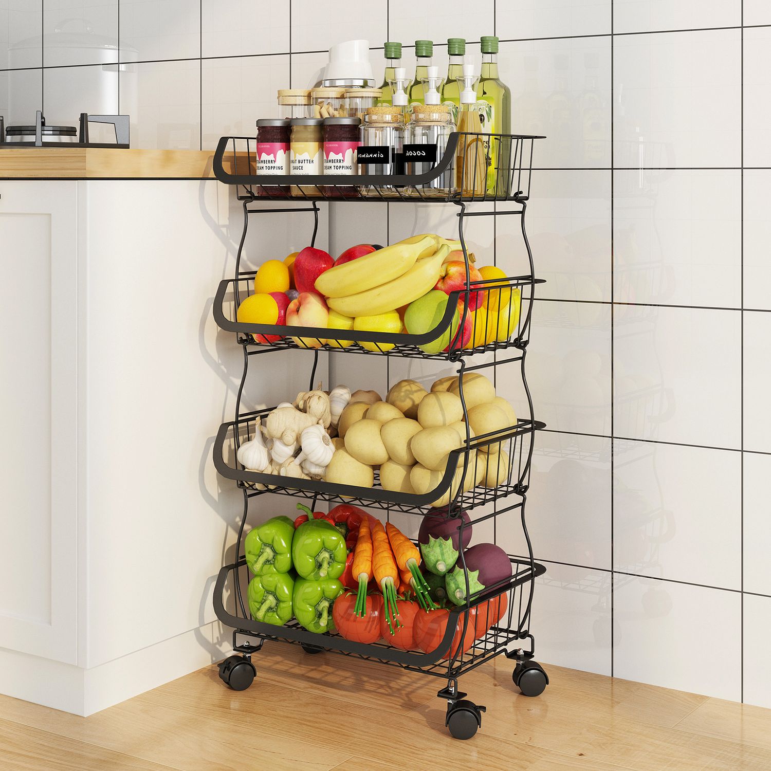 2/3/4/5/6 Layers Kitchen Organizer Storage Rack
