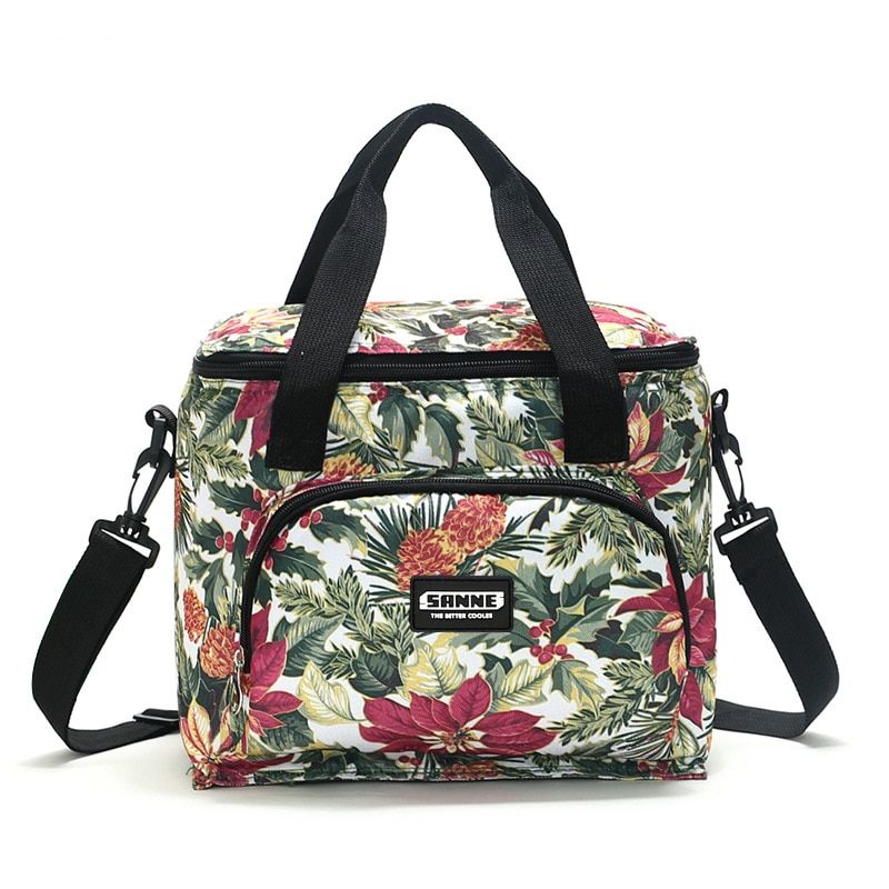 Oxford Double Layer Cooler Lunch Bag Printed Insulated Thermal Lunch Box Tote