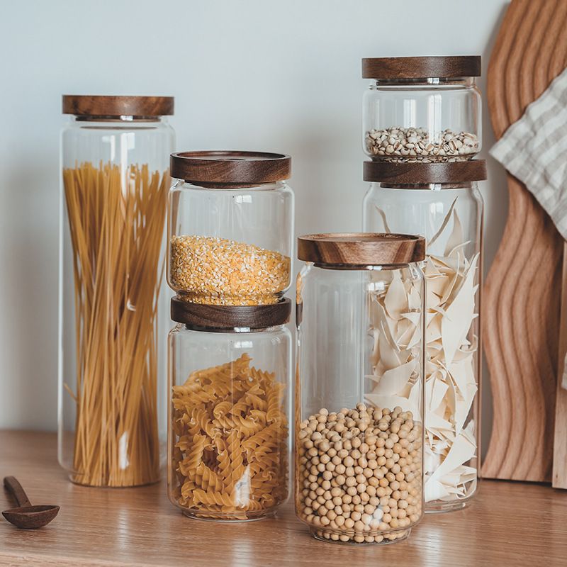 Coffee Bean Airtight Jar Kitchen Glass Bottle Storage Jar