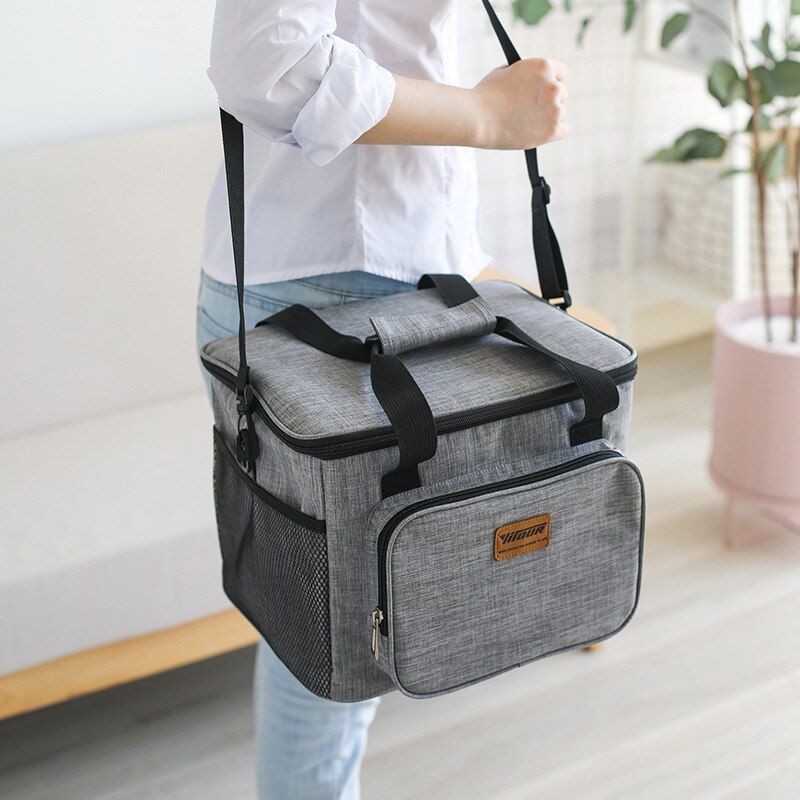 Portable Thermal Cooler Bag Fresh Keeping Organizer Zipper Tote Case