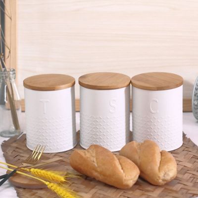 Boîte ronde avec couvercle en bambou pour la cuisine