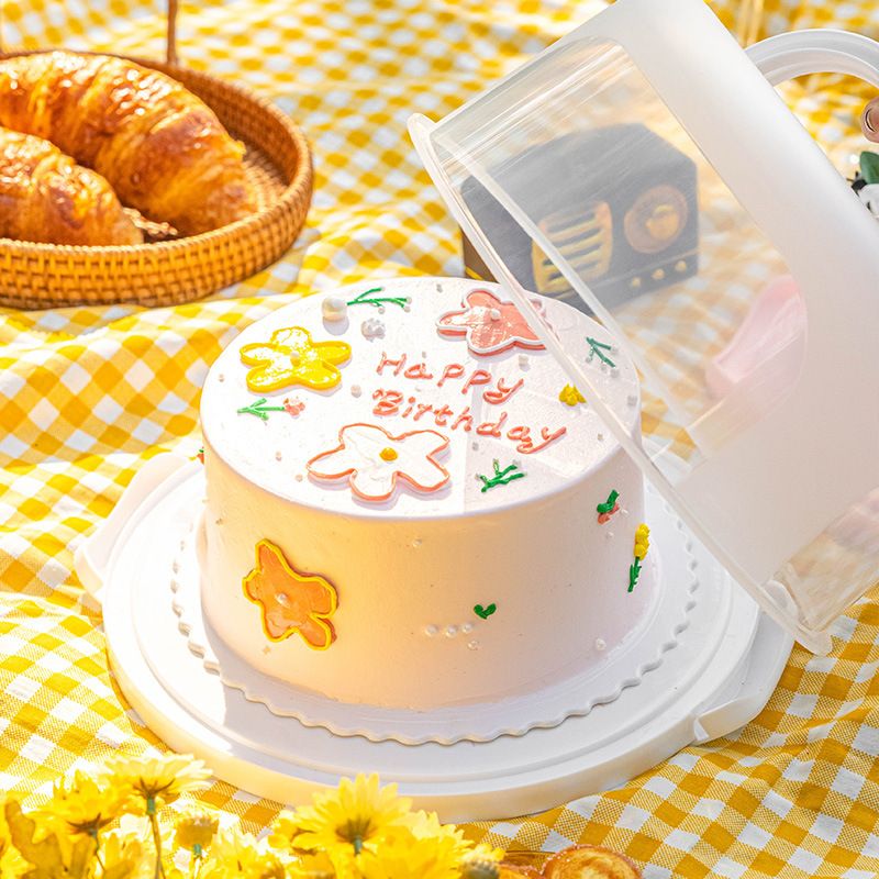 6/8/10 Inch Portable Transparent PP Material Birthday Cake Packaging Box
