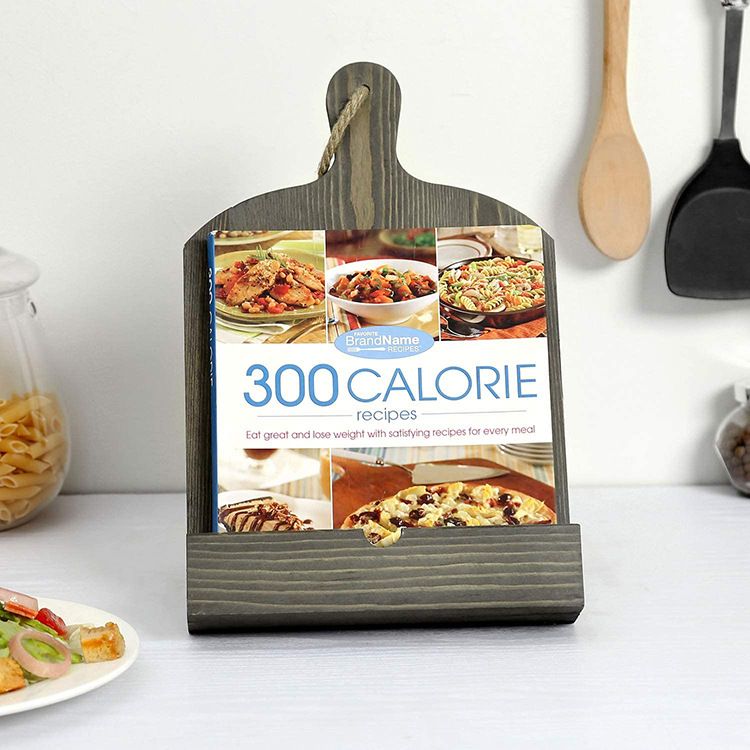 Wooden Recipe Display Rack Kitchen Menu Display Stand