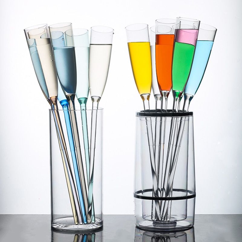 Colorful Acrylic Seabeach Sparkling Wine Cocktail Cups Holder