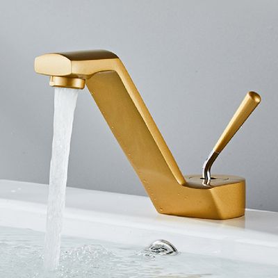Robinet de lavabo en laiton brossé avec mitigeur inclinable