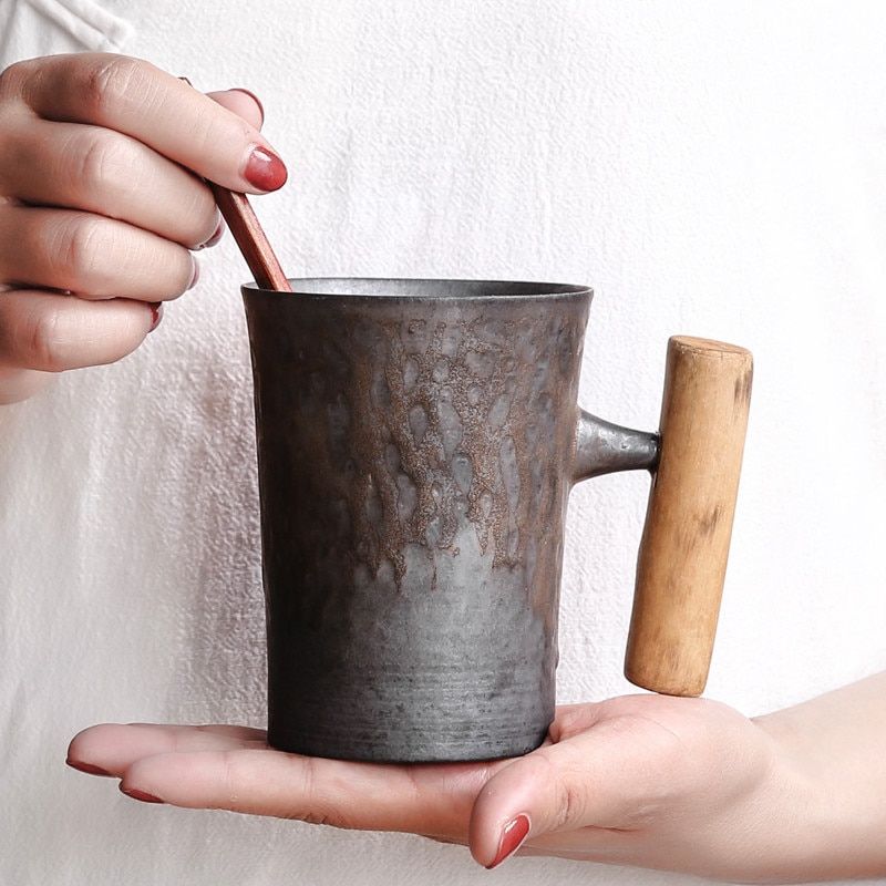 Japanese-Style Vintage Ceramic Coffee Mug