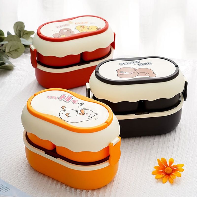 Cartoon Lunch Box For Kids Microwave Food Storage Container Bento Box