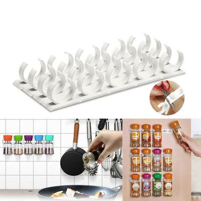 Spice Rack Organizer Wall Cabinet Door Hanging Spice Jars Clip Hooks Set