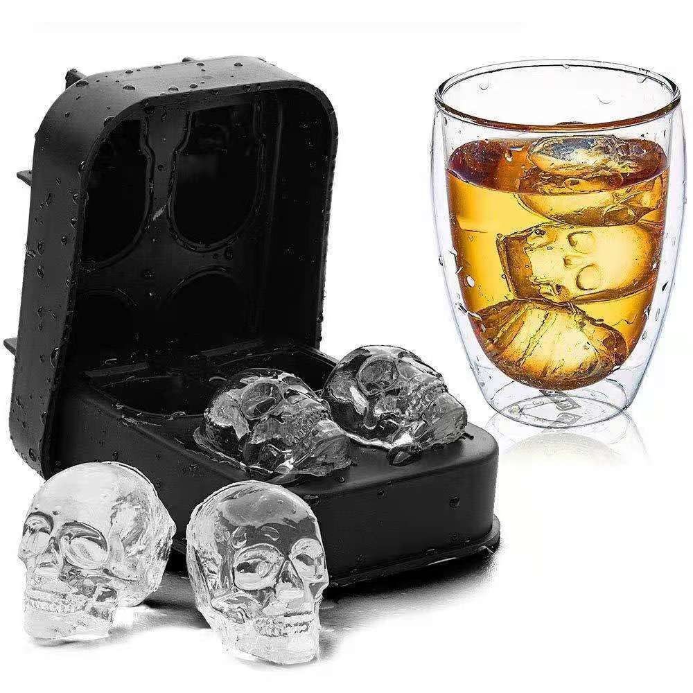 Silicone Skull Ice Cube Four-linked Silicone Ice Cube Mold