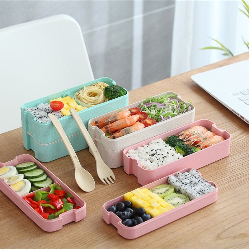 Healthy Material Lunch Box Wheat Straw Bento Boxes