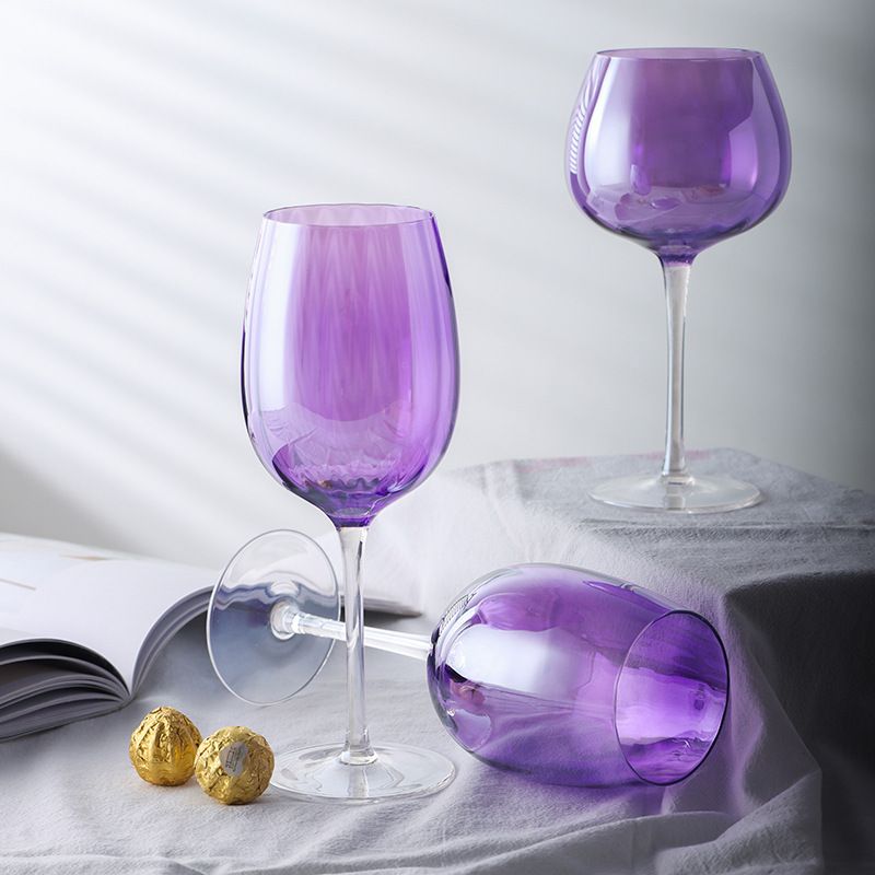 British New Della Purple Goblet Champagne Glass Household Set