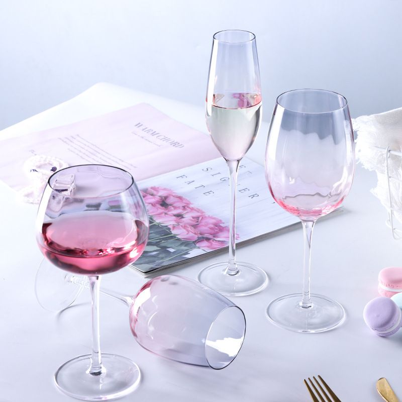 Household Light Luxury Electroplating Color Crystal Glass White Wine Glass