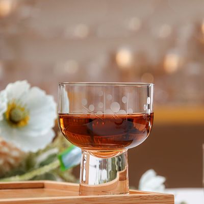 Mount Fuji Sakura Bamboo Goblet Glass Sake Glass Liquor Glass