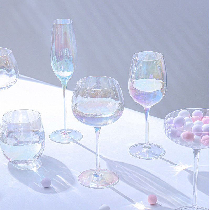 British Rainbow Red Wine Glass Set Household Goblet Colorful Champagne Glass