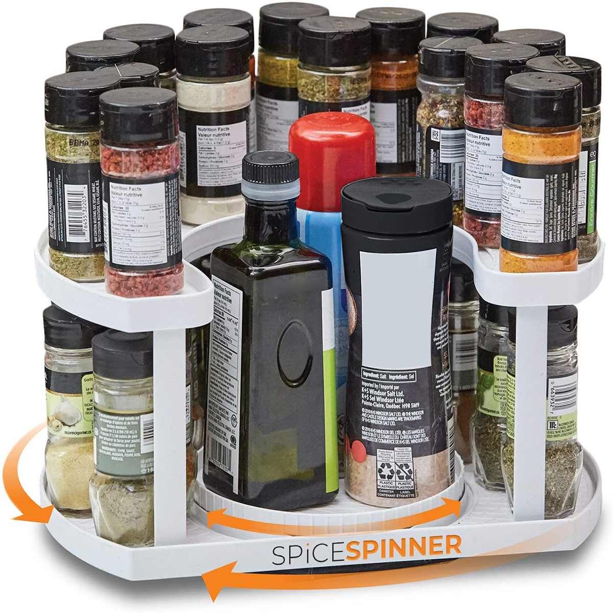 360 Rotation Cabinet Organizer Storage Spice Drink Cosmetic Storage