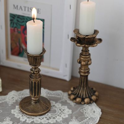 Retro Resin Candle Holder Vintage Candlesticks