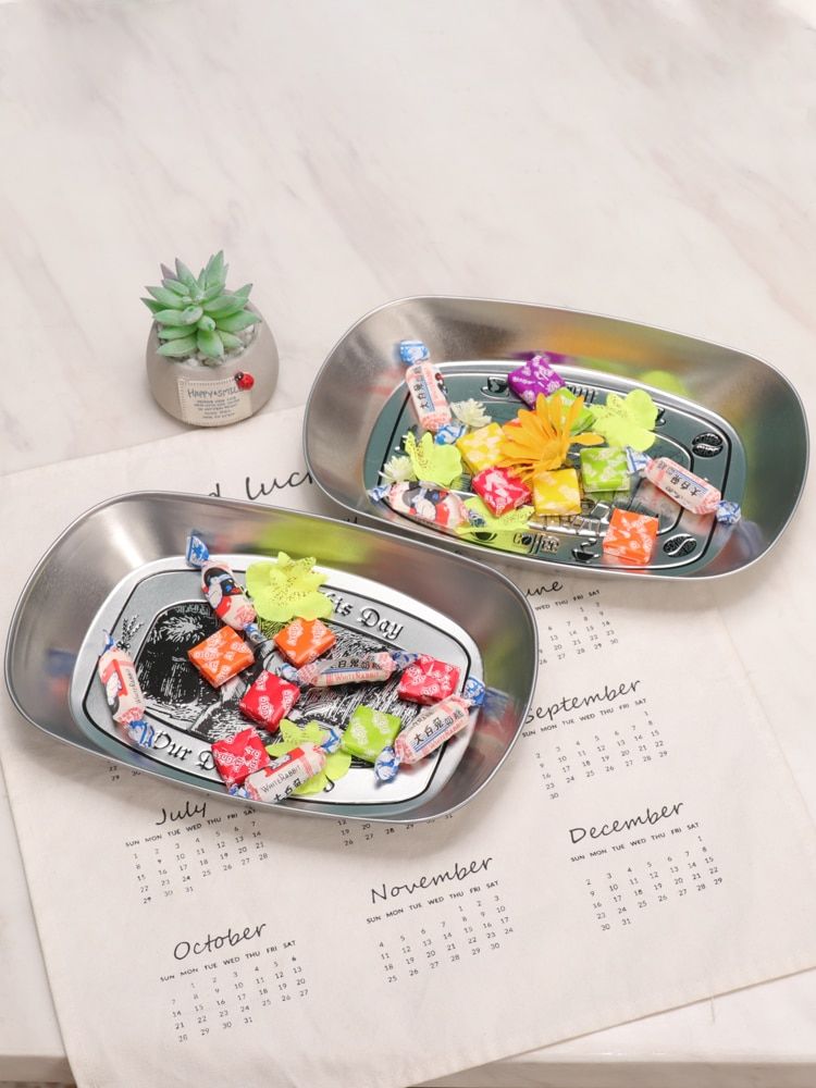 Retro Small Tray Fruit Plate Night Market Barbecue Plate
