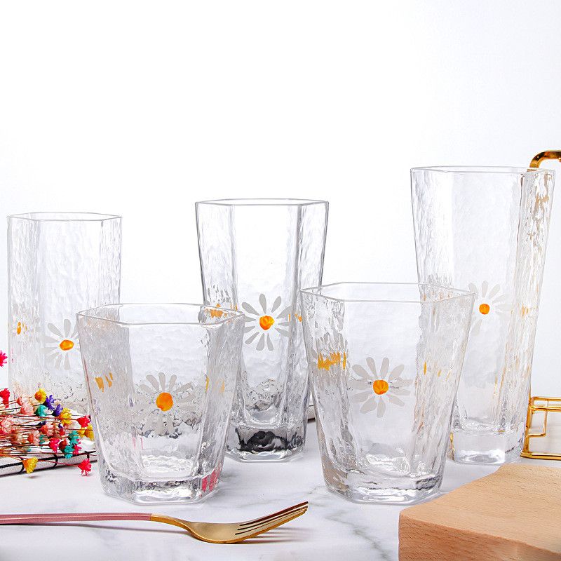 Creative Hammered Small Daisy Phnom Penh Hexagonal Glass
